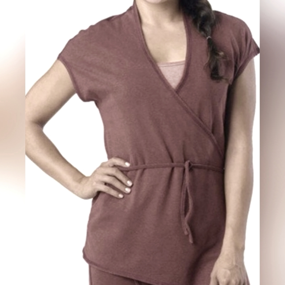 PRANA MACIE WRAP ORGANIC COTTON HEMP WRAP TIE TOP